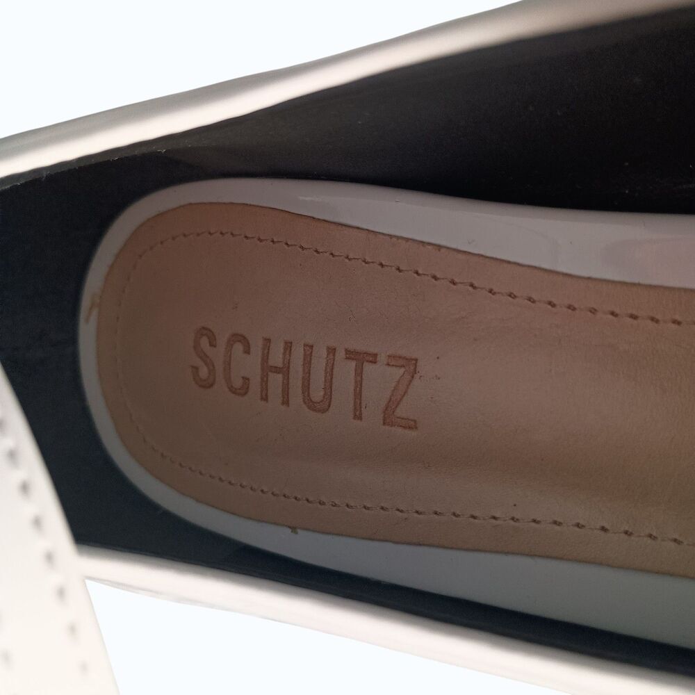 Schultz  Dorothy Shoes Womens 8 Black White Leather Cap Toe Ankle Strap - Picture 6 of 11
